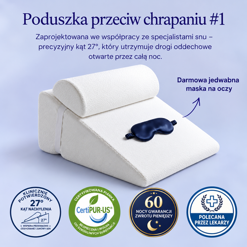 Nowa poduszka klinowa przeciw chrapaniu Lurevano 2.0™